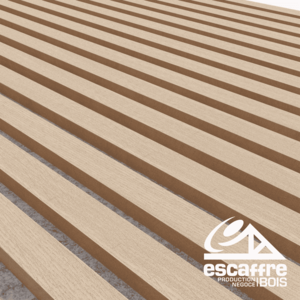 Tasseaux décor int  2400 x 600mm CLASSIC MDF placage CHENE feutrine GRISE